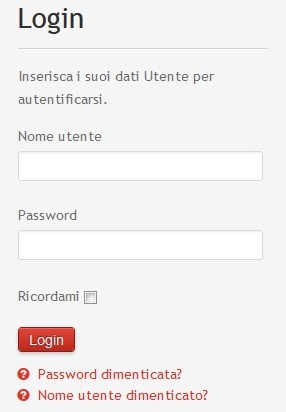 Pannello Login